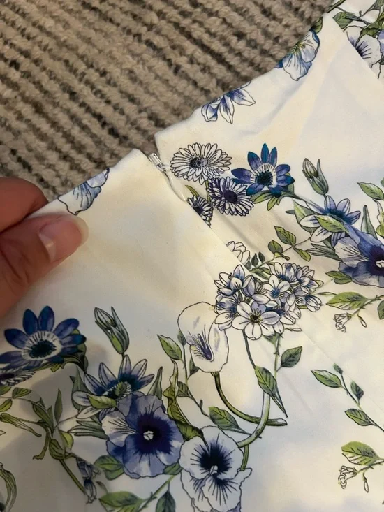 NWT Antonio Melani Grover Clear Skies Ivory Blue Jumpsuit Romper Size 12 - Picture 12 of 14